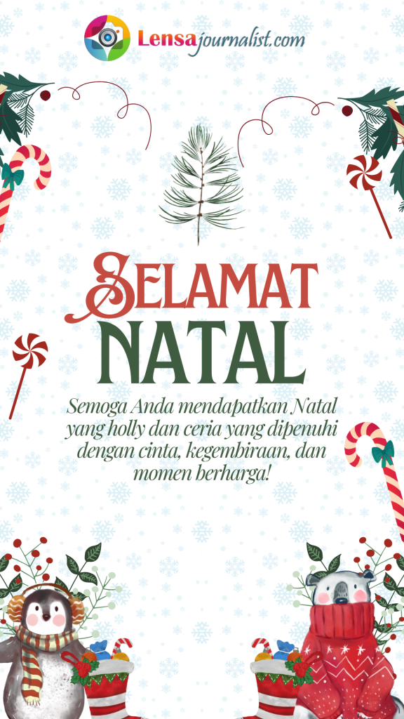 Putih Hijau Sederhana Selamat Natal Cerita Instagram